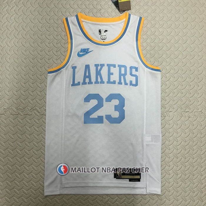 Maillot Los Angeles Lakers LeBron James NO 23 Classic 2022-23 Blanc